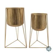 Aztek Set of 2 Gold Planters LG 59x35cm image
