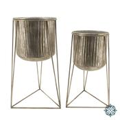 Aztek Set of 2 Silver Planters LG 59x35cm image