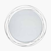 Antique Silver Metal Round Wall Mirror 90cm image