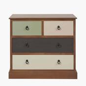 Loft Pine Wood Sage Multicoloured 4 Drawer Unit image