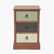Loft Pine Wood Sage Multicoloured 3 Drawer Unit image