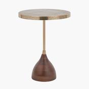 Caiman Antique Brass Croc Effect Table Wood Base image