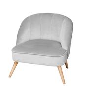 Light Grey Velvet Cocktail Chair 780x720x650mm image