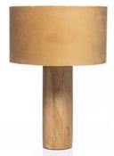 Wood Cylinder Lamp with Drum Shade image