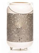 Lantern Lamp Metal White and Silver image