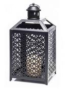 Black Lattice Metal Lantern 355x180x180mm image