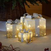 Sparkly Wire Gift Boxes Set of 3 Gold L 20x20cm image