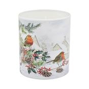 Christmas Robins Ceramic Candle Jar Cinnamon image