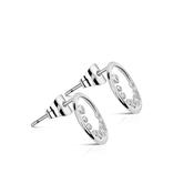Petite Circular Earrings with Clear Stones image