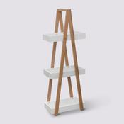 3 Shelf Unit Natural Wood and White 82x30x18cm image