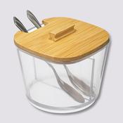 Sugar Bowl with 2 Spoons and Bamboo Lid image