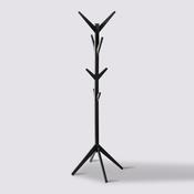 Contemporary Black Wooden Coat Stand with 8 hooks image