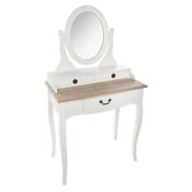 White 3 Drawer Dressing Table Wood Top 136x74cm image