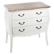 White Three Drawer Chest on Legs 74x76x37cm image