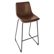 Lois Bar Stool in PU Brown W49xD50xH104cm image