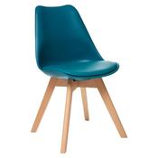 Baya Teal Chair with Beech Legs W48xD52Xh82cm image