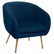 Solaro Blue Pleated Velvet Arm Chair 75x78cm image