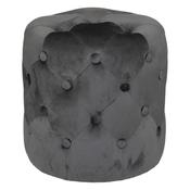 Adriana Buttoned Pouffe Slate Grey 78x39x39cm image
