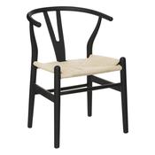 Priam Black Wood and Wicker Armchair image