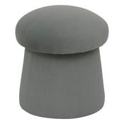 Grey Velvet Mushroom Stool H40xW37cm image