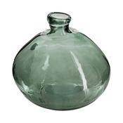 Wide Round Bottle Vase in Dark Green H22cm image