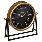Metal Mantel Clock in Black and Gold 26x26cm image