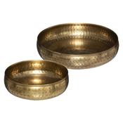 Set of 2 Gold Hammered Metal Bowls LG305x65mm image