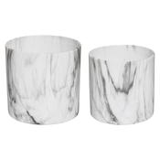 Set of 2 Marble Colour Planters 144x134mm image