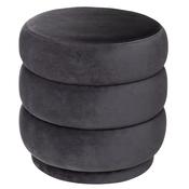 Simon Grey Velvet Pouffe 40x40cm image