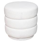 Simon White Velvet Pouffe 40x40cm image