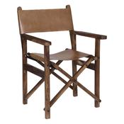 Directors Chair in Mangowood and Leather 86x58cm image