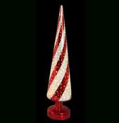 Candy Cane LED Glitter Cone Tree H41xW9cm image