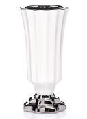 White and Silver Ceramic Vase H30cm image