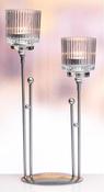 Double Grey Colour Footed 2 Tealight Holder image