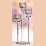 Triple Grey Colour Footed 3 Tealight Holder image