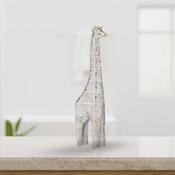 Silver Ceramic Ethnic Giraffe Figurine H41cm image