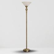 Brass Colour Uplighter with Frosted Shade H184cm image