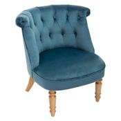 Teal Button Back Velvet Armchair W68xD66xH72cm image