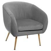 Solaro Grey Pleated Velvet Arm Chair 75x78cm image