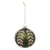 Glass Bauble Gold Leaves 8cm image