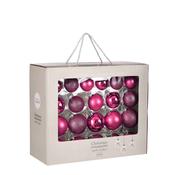 42 Piece Glass Bauble Set Fuchsia 7cm image
