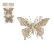 2 Piece Clip Butterfly Set Champagne 16x11cm image