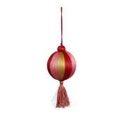 Jolly Ornament Ball Tassel Red 14x8cm image