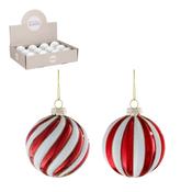 Candy Stripe Glass Bauble 10cm image