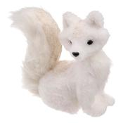 White Fur Fox with Glitter 26x26cm