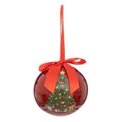Red Christmas Tree Bauble with Glitter 10cm image