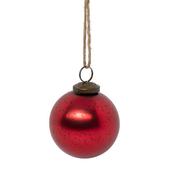Glass Bauble Matt Red 75mm image