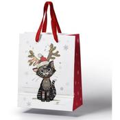 Xmas Bug Art Kittens Antlers Gift Bag 19x23x12cm