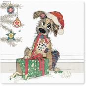 Christmas Mutt Ceramic Coaster image