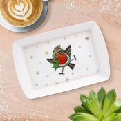 Xmas Bug Art Robin and Holly Small Tray image
